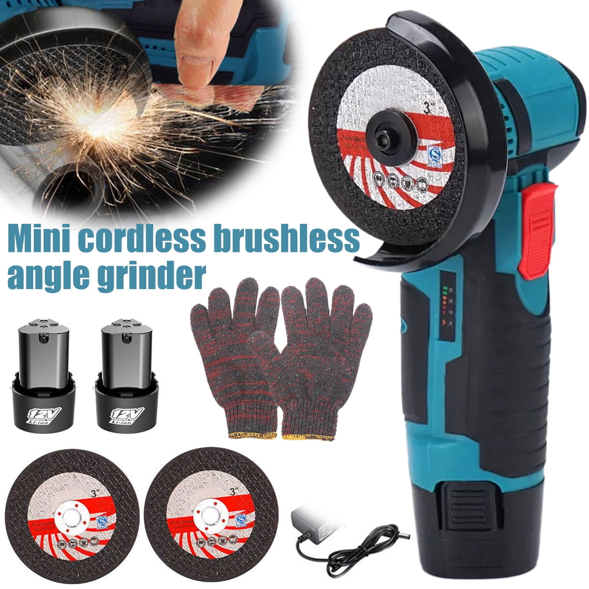 Buy THRENS Mini Cordless Angle Grinder 12V Brushless Angle Grinder