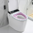 thumbnail image 3 of Clearance! Tunhigl Color Contrast Toilet Cushion Knitted Toilet Cover Winter Warm Toilet Seat Household Toilet Cushion, 3 of 5