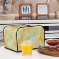 thumbnail image 5 of Rateoe Yellow With Teal Marble Pattern Toaster Covers 4 Slice Wide Slot,Bread Machine Cover,Bread Dust Cover & Fingerprint Protection,Appliance Covers, 5 of 6