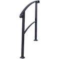 thumbnail image 3 of Gzxs Metal Hand Rails for Outdoor Steps - 1 to 3 Step Rails - Wrought Iron Railing, Indoor/Outdoor Stair Railing - Hand Rails for Concrete Steps or Wooden Stairs, Easy to Install, Black, 3 of 8