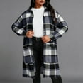 thumbnail image 4 of Maplenight Women's Plus Size Flannel Shacket Plaid Long Shirts Jacket Oversized Coat Fall Fashion Outfits, 4 of 6