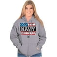 thumbnail image 3 of US Navy Honor Courage American Flag Unisex Plus Size Zip Hoodie Brisco Brands 2X, 3 of 5