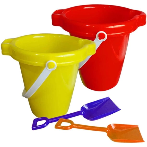 JuIShareE Beach Sand Pail and Shovel Set, Includes 2 Sand Shovels and 2