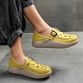 thumbnail image 4 of Abomasnow Womens PU Perforated Adjustable Metal Buckle Sole Slip‑On Clog Loafer Shoes Casual Lightweight Summer Beach Vacation Shoes, 4 of 8