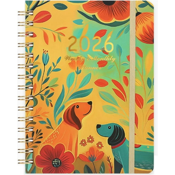 Qiweii 2026 Weekly and Monthly Planner Jan-Dec 2026 with Tabs Premium Paper Double Coil Binding Calendar Planner for Home Office School