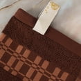 thumbnail image 5 of Geometric Border 4-Piece Cotton Luxury Bath Towel Set for Bathroom, 30" x 52", Chocolate by Blue Nile Mills, 5 of 7