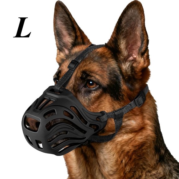 Soft Breathable Silicone Basket Dog Muzzle, Adjustable Strap Anti-Bite Anti-Chew Muzzle Allows Drinking Treat Feeding, Training Grooming Walking Muzzle for All Breed Dogs