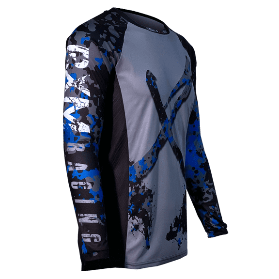 Rated x Moto Men's Motocross Jersey Urban X Black, Blue Camo 2XL