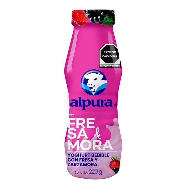 Yoghurt bebible Alpura fresa y mora 220 g