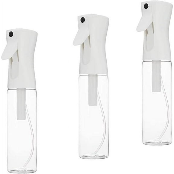 3 Pack DilaBee Continuous Mist Water Spray Bottle Hairstyling, Cleaning, Plants Misting and Skin Care, Clear 10 oz. Bottle