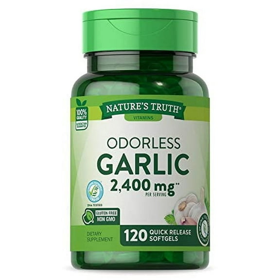 Nature's Truth Garlic 2400 mg Odorless Supplements, 120 Count, 3 Pack