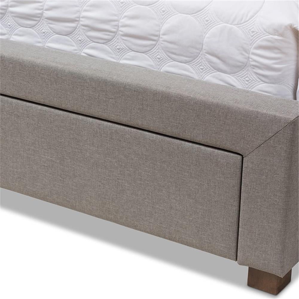 Baxton Studio Aurelie Modern and Contemporary Fabric Upholstered Storage Bed, Multiple Colors, Multiple Sizes