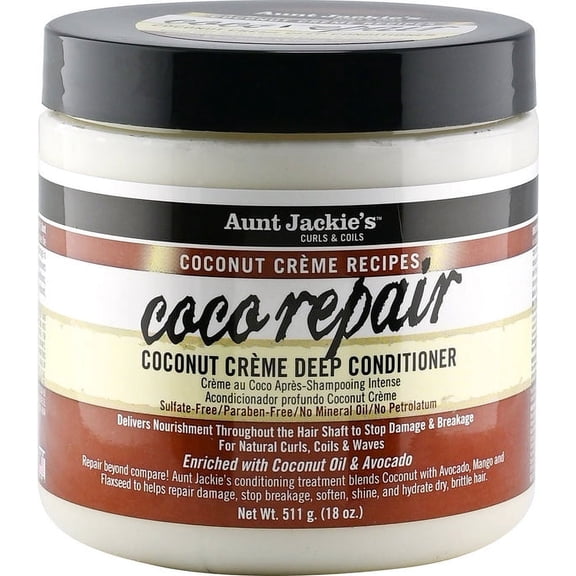 Aunt Jackie's Coconut Creme Recipes Coco Repair Deep Hair Conditioner, 15 oz