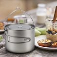 thumbnail image 3 of Pot en Titane 900ml/1600ml Ultraléger Portable avec Couvercle et Poignée Pliable pour Camping en Plein Air Randonnée, 3 of 6