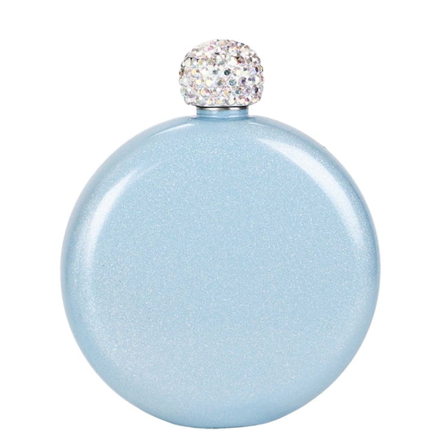 Petaca de acero inoxidable de 5 oz con tapa de cristal para cumpleaños. Petaca portátil de viaje para mujer. Accesorios de bar.