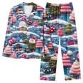 thumbnail image 2 of Hueook Fall Pajamas Women Cute Fall Pajamas for Women Women's Christmas Printed Pajama Set for Daily Home Wear with Pocket Multicolor S, 2 of 8