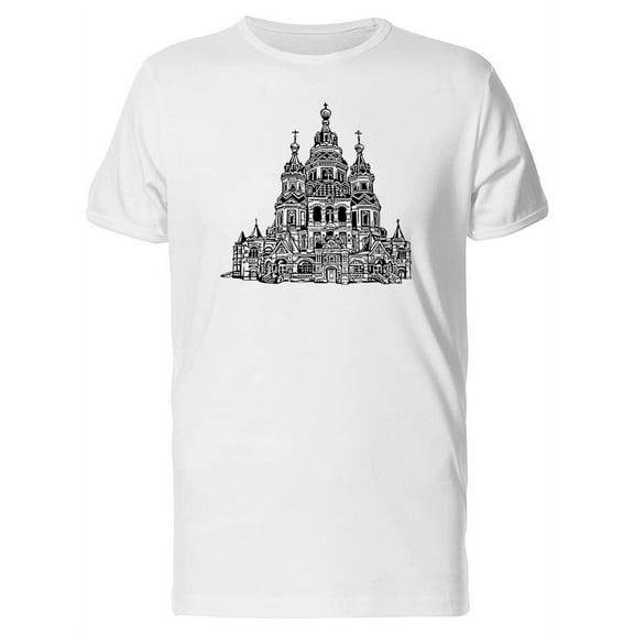 Russian Orthodox Church Sketch T-Shirt Men -Image by Shutterstock, Male 4X-Large