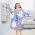 thumbnail image 5 of FORMRS Wearable Blanket Hoodie with Sleeves for Kids Cozy Flannel Sweatshirt, Blue Halloween, 5 of 7