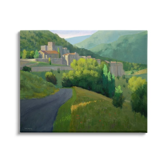 Stupell Industries Winding Road Path Distant Rural Farm Town Graphic Art Gallery Wrapped Canvas Print Wall Art, Design by Ian Roberts