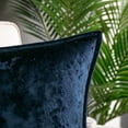 thumbnail image 4 of Phantoscope Shiny Crushed Velvet with Trim Series Decorative Throw Pillow, 22" x 22", Navy Blue, 2 Pack, 4 of 5