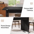 thumbnail image 4 of Tribesigns Modern Dining Table for 6, 63" Wood Rectangular Kitchen Table, Large Kitchen Dinner Table with Striped Pedestal Wood Base for Dining Room, Kitchen Furniture, Black, 4 of 5