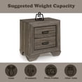 thumbnail image 5 of Contemporary Three-Tone Gray Finish Nightstand Perched atop Metal Legs Acacia Veneer Modern Bedroom Furniture, 5 of 7