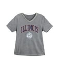 thumbnail image 5 of Women's Gameday Couture Gray Illinois Fighting Illini Iconic Edge Rhinestone V-Neck T-Shirt, 5 of 7