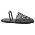 thumbnail image 3 of Fishnet Mules Shoes Mujer Malla Sandalias Planas Punta Redonda Con Correa para Oficina, 3 of 9