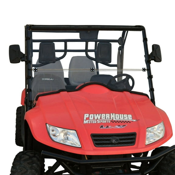 Clearly Tough Kymco UXV 500 (2009-2013) Full Folding Windshield - SCRATCH RESISTANT- Extreme Versatility! Premium polycarbonate w/Hard Coat. Made in America!