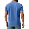 thumbnail image 5 of Lumtrix Distressed Henley Shirts for Men Short Sleeve T Shirts Vintage Relaxed Fit Retro Wash Tops with Pocket Blue XL, 5 of 5