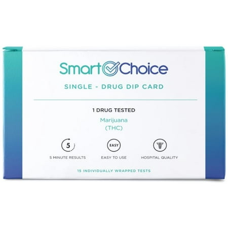 (15 Pack) SmartChoice Marijuana Drug Test | THC At Home Urine Drug Dip