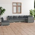 thumbnail image 1 of vidaXL 6 Piece Garden Lounge Set with Cushions Poly Rattan Grey, 1 of 4