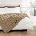 thumbnail image 6 of Home Soft Things Stylish Faux Fur Throw Blanket with Micromink Back, Luxury Soft Cozy Plush Fluffy Fuzzy Reversible Thick Warm Throw Blanket, 50x60 inches, Light Taupe, 6 of 10