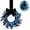 Blue, variant on Mini Halloween Wreath, 8.6 Inch Artificial Black Grapevine Wreath with Velvet Bow for Cabinet, Window, Wall and Tabletop Gothic Decor
