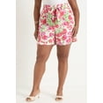 thumbnail image 4 of June + Vie Women's Plus Size High Rise Pleated Shorts, 4 of 4