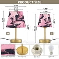 thumbnail image 2 of Modern Minimalist Cone Desk Lamp Antique Bronze Base & Linen Shade Bedside Table Lamp for Bedroom Living Room, Office, Dorm Marble Pattern Pink and Black Medium, 2 of 8