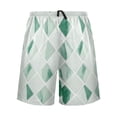 thumbnail image 2 of Men’s Sleep Shorts Relaxed Fit Lounge Pants with Pockets Mens Pajama Loungewear Home Wear Comfort White and Green Pattern XX-Large, 2 of 7