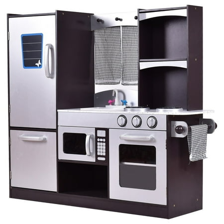 Kids Wooden Modern  Kitchen  Cooking  Pretend Play Set  