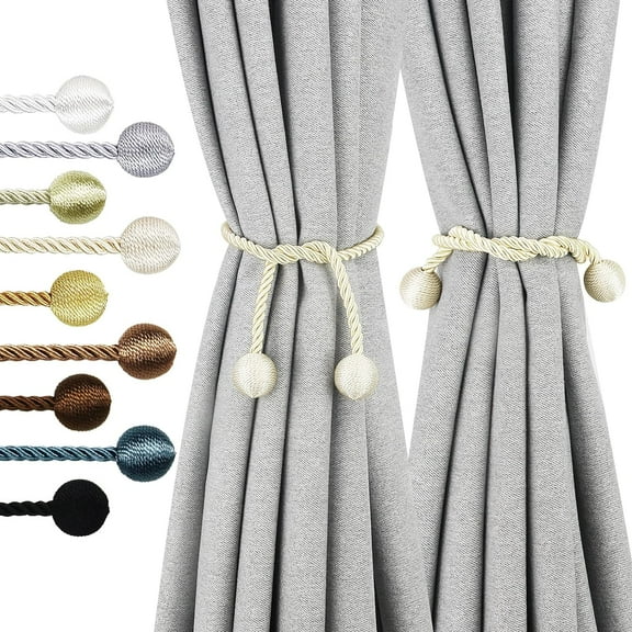 Curtain Tiebacks Outdoor Elegant Decorative Tie Backs Modern Rope Tiebacks for Drapes Window Curtain Holdbacks for Draperies (Beige, 2)