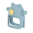thumbnail image 2 of Nuby Wrist Grip Silicone Teething Mitten for Babies, Blue Bear, 2 of 8