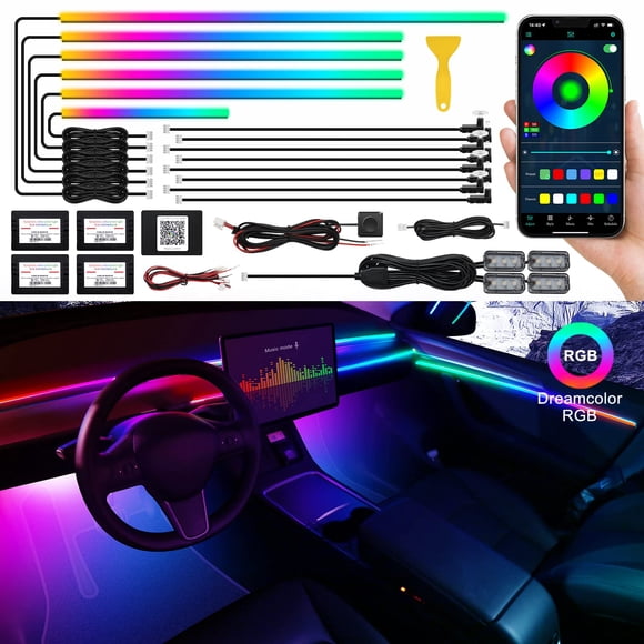 Tira de luces LED para coche MAODANER Dreamcolor RGB 18 en 1, 4 m