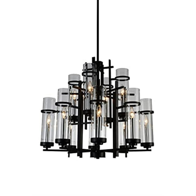 Sierra 12 Light Up Chandelier With Black Finish