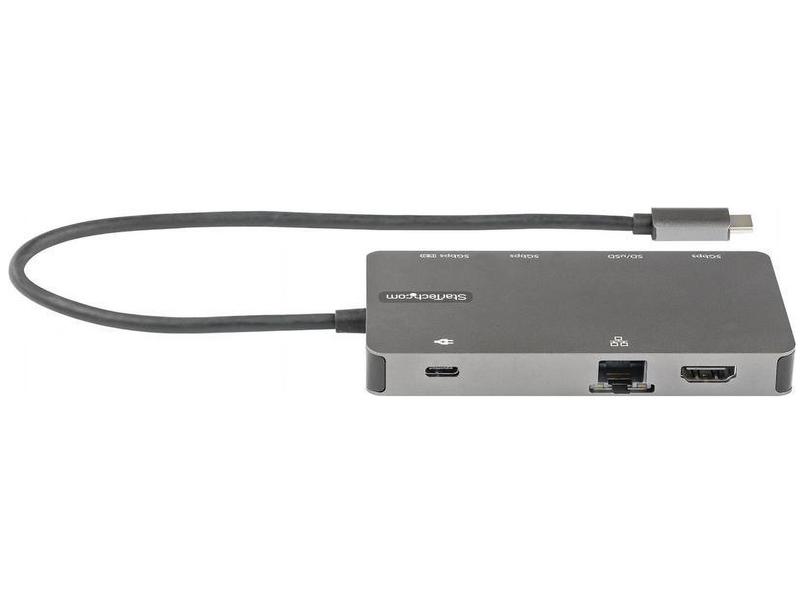 Startech.com C Multiport Adapter, Hdmi 4k 30hz Or Vga Travel Dock, 5gbps 3.0 Hub (A / C Ports), 100w Delivery, Sd/microsd Slot, Gbe, 12" (30cm) Long Attached Cable - C Mini Dock