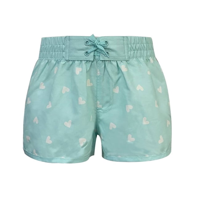 Short George Talla 4 Liso con Estampado de Corazones Azul Aqua