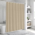 thumbnail image 6 of Vertical Lines Shower Curtain for Bathroom, Modern Abstract White Dashed Pattern Flax Waterproof Cloth Fabric Bathroom Accessories Set with 12 Rust Proof Plastic Hooks, 72"x78", 6 of 9