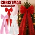 thumbnail image 5 of 49 Inches Christmas Tree Topper Bow Large Fluffy Tulle Christmas Bow for Car Giant Wreath Wall Decor with Long Streamers for Xmas Home Wedding Car Holiday Decor Supplies(Pink), 5 of 6