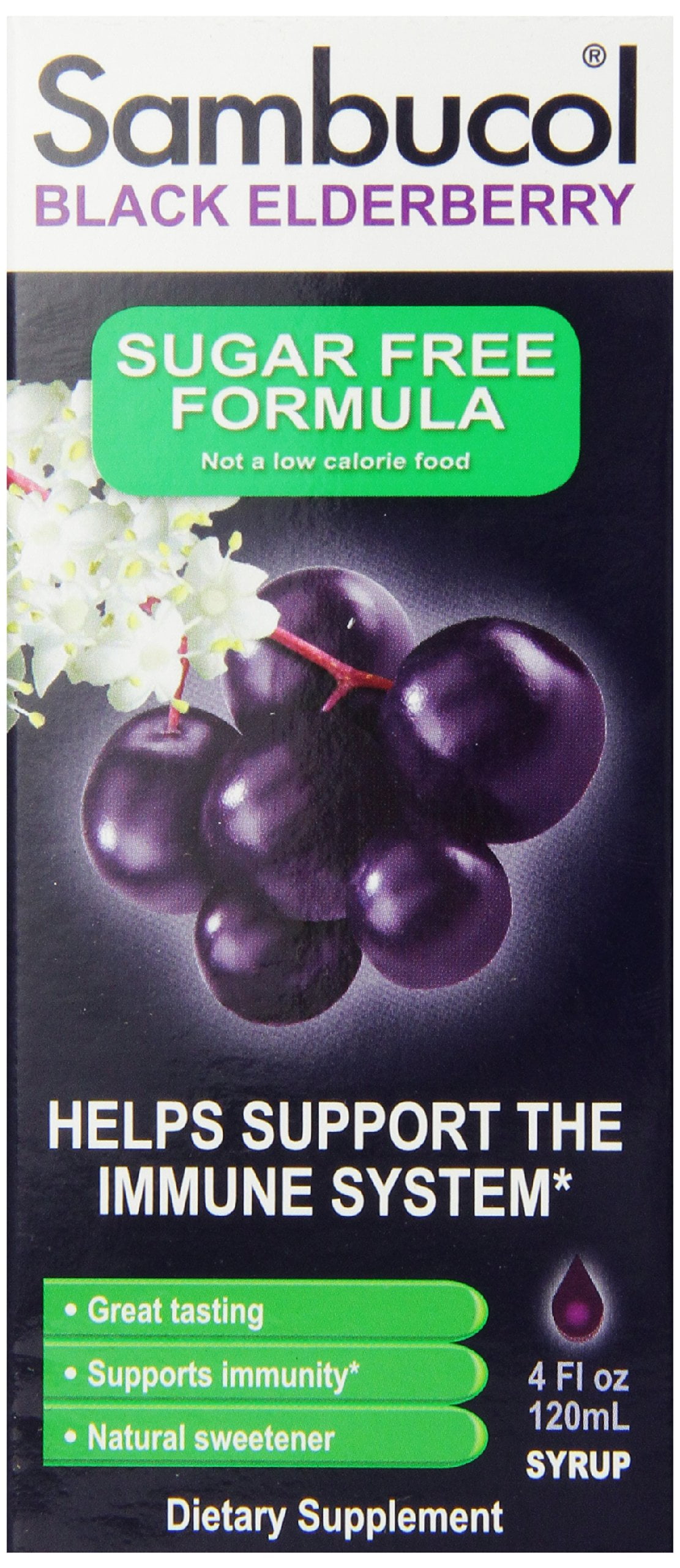 Sambucol Black Elderberry Syrup - Sugar Free - 4 Oz