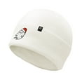 thumbnail image 2 of Dalix Embroidered Christmas Ghost Beanie in White, 2 of 5