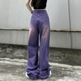 thumbnail image 4 of Women's Purple Gradient Straight Leg Jeans, Summer Denim Pants with Comfort Stretch & Modern Washed Finish,Purple L, 4 of 5