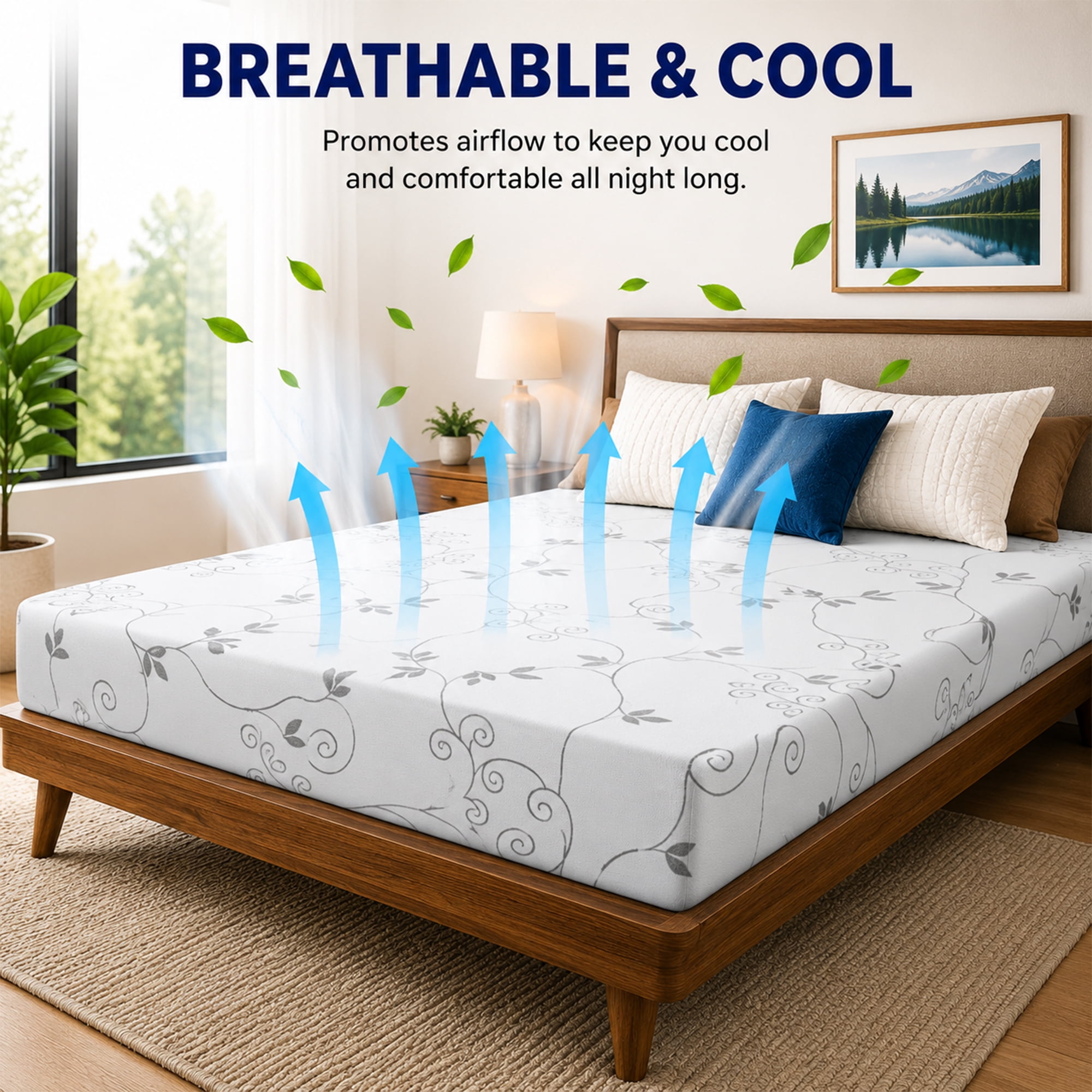 Continental Sleep, 6-Inch Gel Memory Foam RV Mattress Replacement, Medium Firm, Travel Camper Trailer Truck and Bunk, Pressure-Relief Support, 72" x 36"